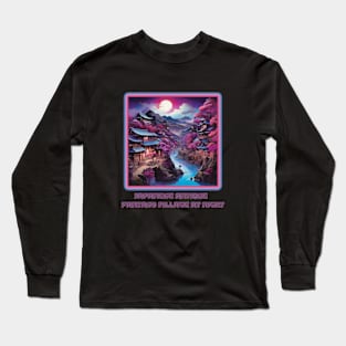 Japanese Fantasy Village Purple and Blue Tones Long Sleeve T-Shirt